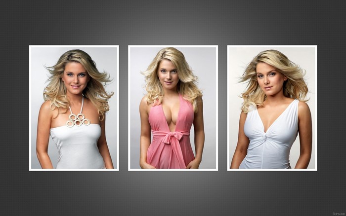 Jeanette Biedermann in three different outfits