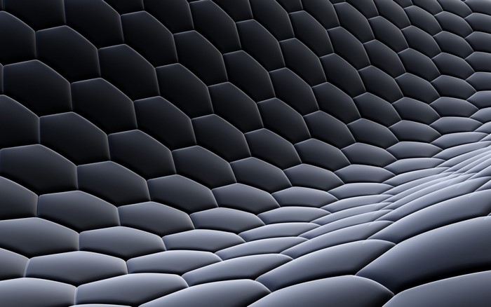 Monochrome abstract hexagonal pattern texture