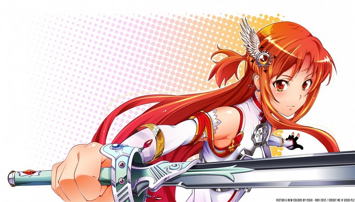 Asuna Yuuki from Sword Art Online holding a sword
