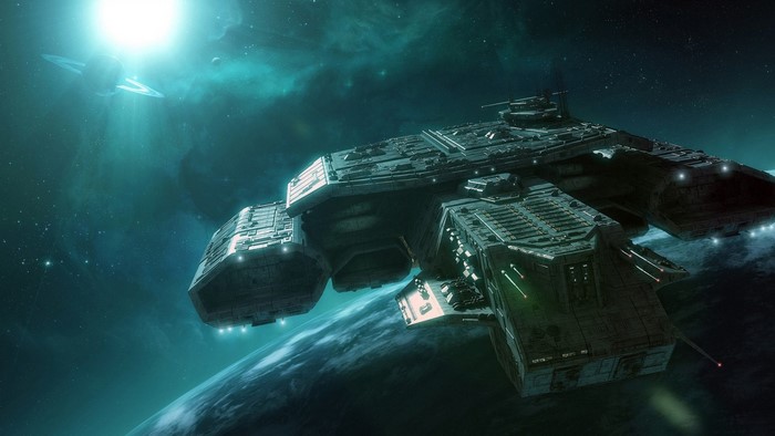 Daedalus-class spaceship near a planet