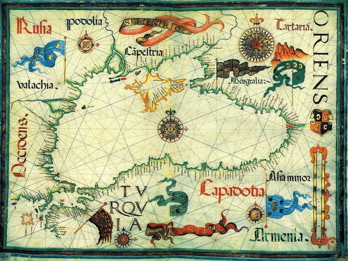 Antique map of the Black Sea region