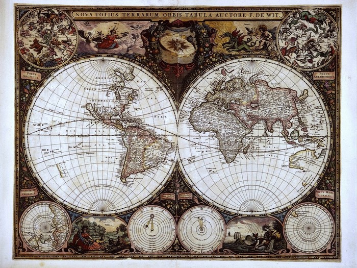 Nova Totius Terrarum Orbis Tabula Auctore F. de Wit World Map