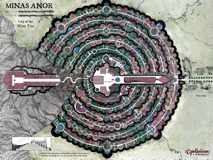 Minas Anor map from The Lord of the Rings