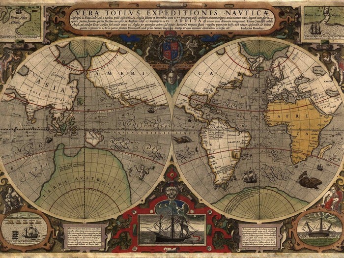 Vera Totius Expeditionis Nautica World Map