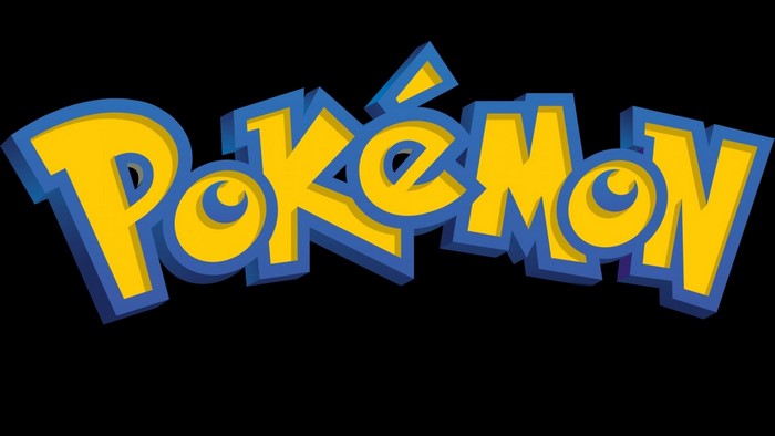 The Pokemon logo in yellow and blue