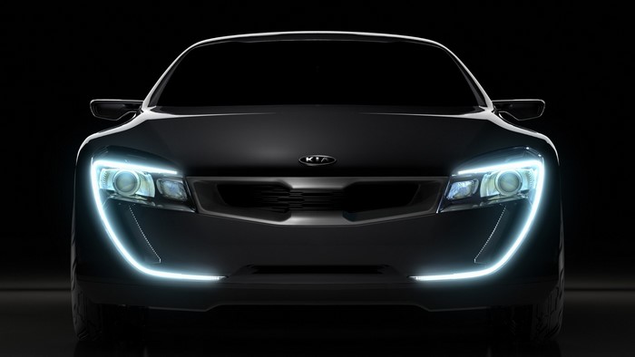 Front view of a black Kia concept car