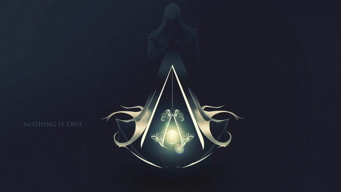 Assassin's Creed logo with hooded figure and text