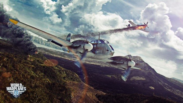 World of Warplanes aerial combat over mountains