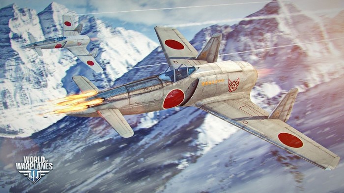 World of Warplanes Japanese fighter jets flying over mountains