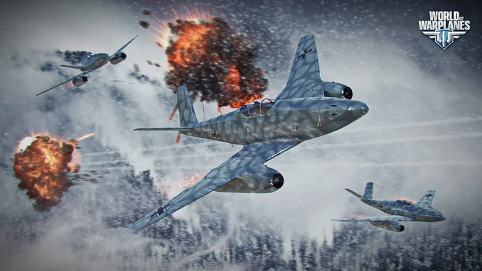 World of Warplanes screenshot with fighter jets in combat