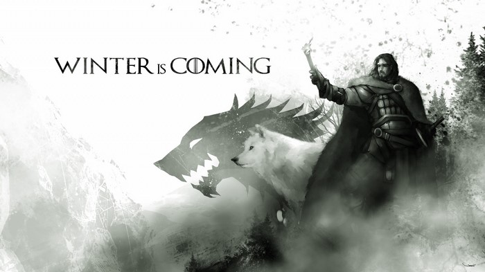 Jon Snow and Direwolf from Game of Thrones