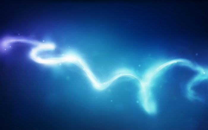 Abstract blue light wave with sparkles