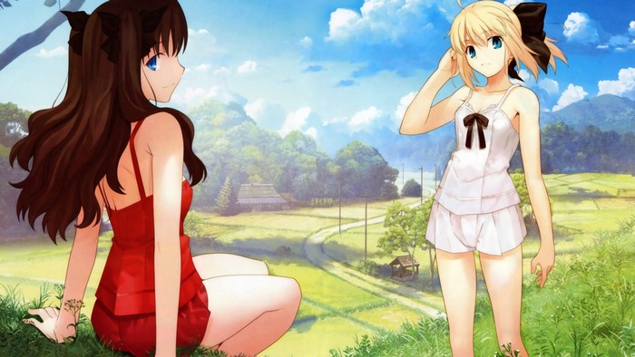 Saber and Tohsaka Rin from Fate Series