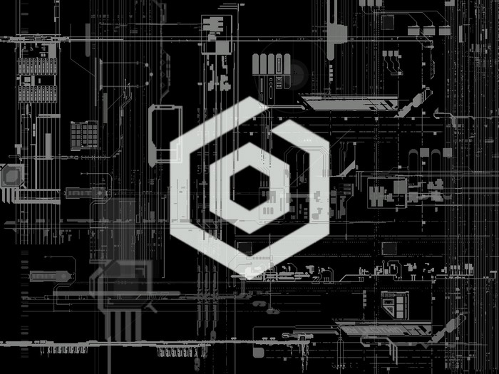 Abstract Hexagonal Logo on Futuristic Circuit Board