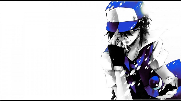 Ash Ketchum from Pokemon holding a Pokeball
