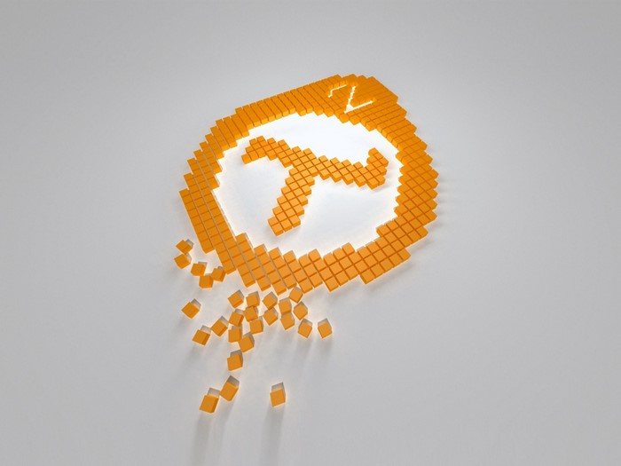Half-Life 2 orange lambda logo made of cubes