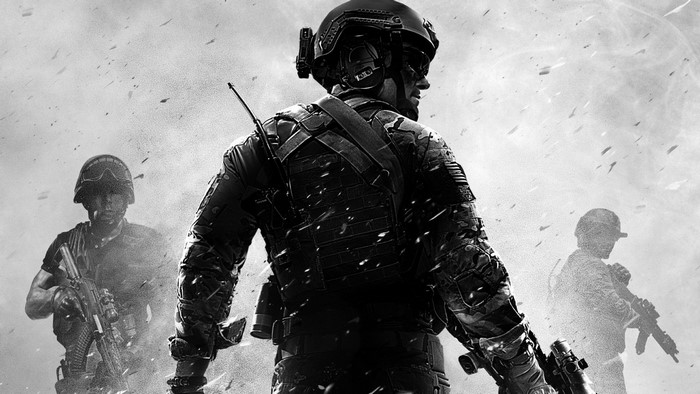 Soldiers in a snowy, dusty environment