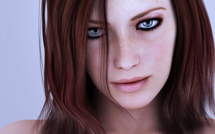 face digital art women model portrait long hair