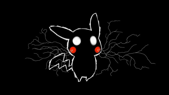Pikachu from Pokemon with lightning