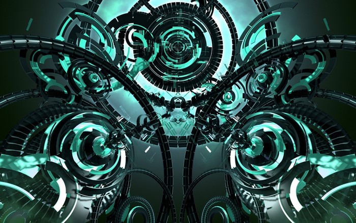 Abstract digital art render with symmetry