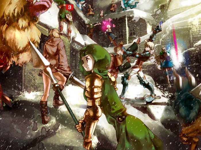 Final Fantasy Tactics characters in a snowy village