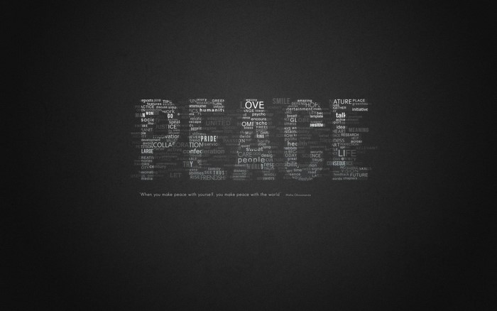 Peace word cloud quote