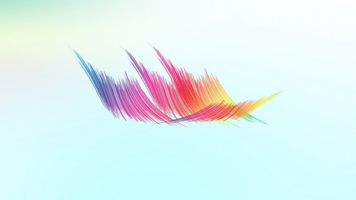 Abstract colorful brush strokes on a light blue background