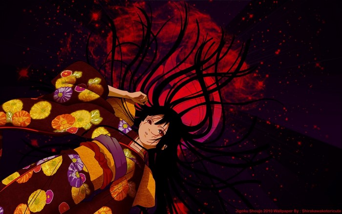 Enma Ai from Jigoku Shoujo lying down
