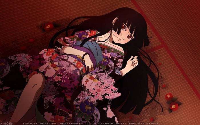 Enma Ai from Jigoku Shoujo wearing a kimono