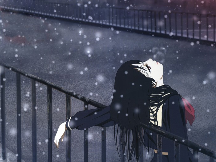 Enma Ai from Jigoku Shoujo in the snow