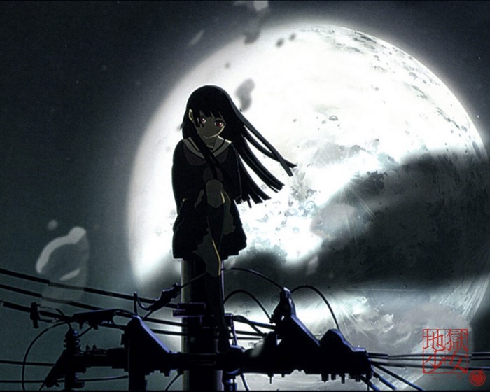 Enma Ai from Jigoku Shoujo under the Moon