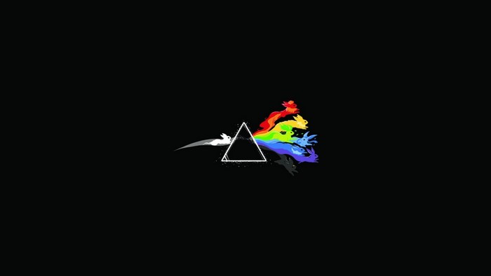 Eevee from Pokemon and Pink Floyd prism logo
