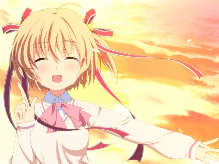 Kamikita Komari from Little Busters! crying