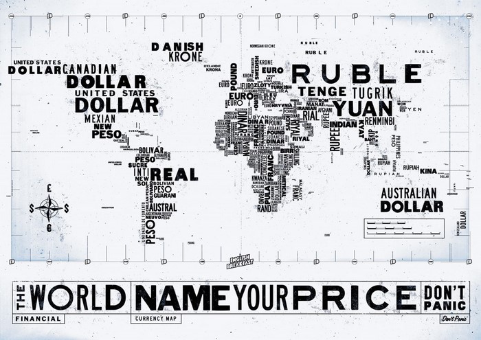 World Currency Map: The World Name Your Price