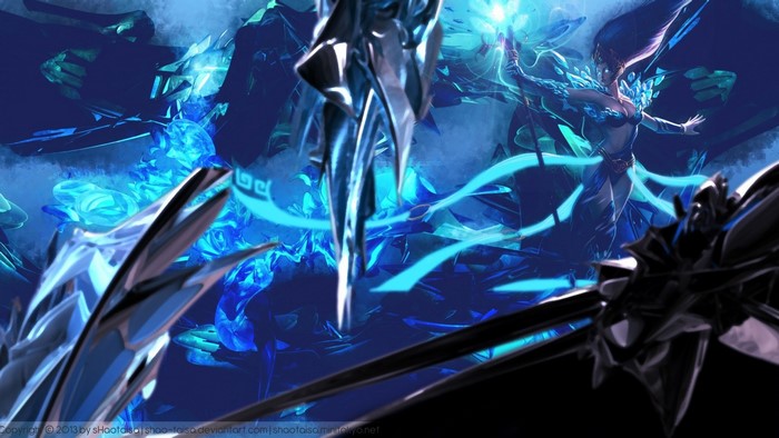 Janna from League of Legends in an underwater scene