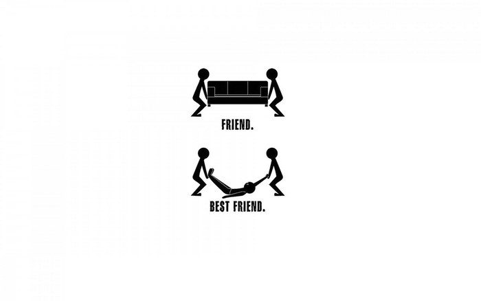 Friends moving a couch vs. best friends