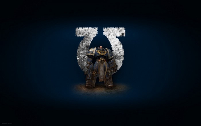 Space Marine from Warhammer 40,000 with Ultramarines symbol