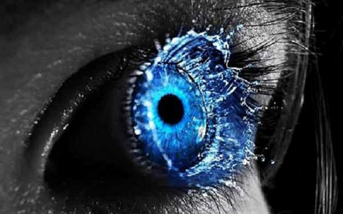 Digital Art Women Eyes Blue Eyes Water Selective Coloring Closeup Blue Liquid Iris Eye 4342