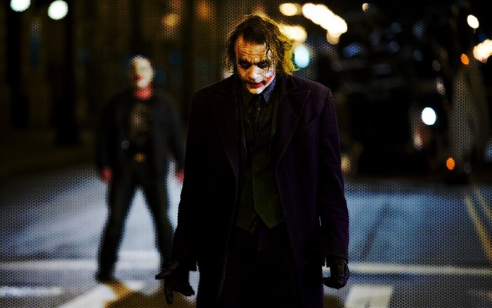 Joker from The Dark Knight at night