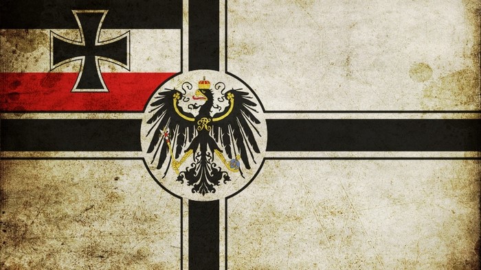 German Empire flag with eagle emblem