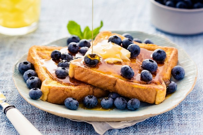 French toast with blueberries and syrup