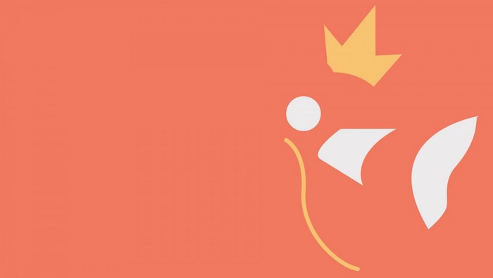 Minimalist illustration of a character with a crown