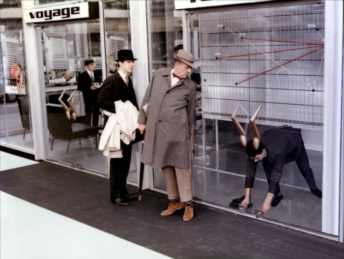 Monsieur Hulot from Playtime in a shop window