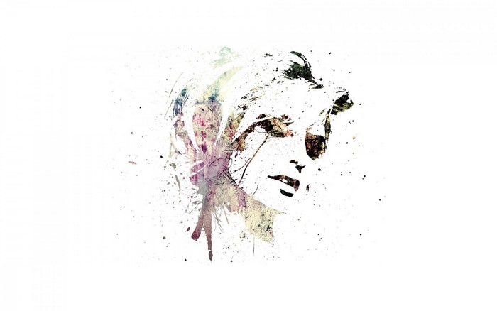 Watercolor portrait of a woman's face