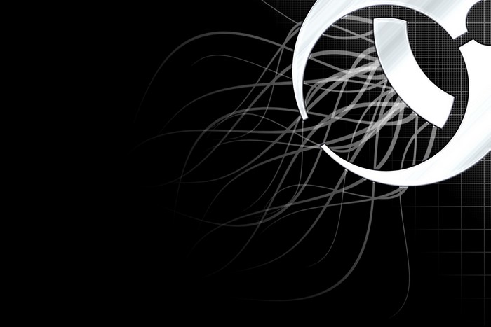 Abstract black and white illustration with swirling lines