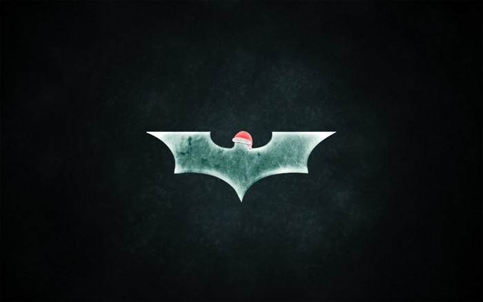 Batman logo with Santa hat