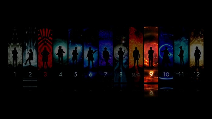 Doctor Who Doctors 1-12 and The War Doctor Silhouettes