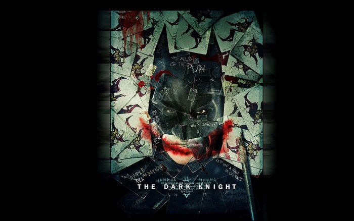 The Joker's cards and Batman's mask from The Dark Knight