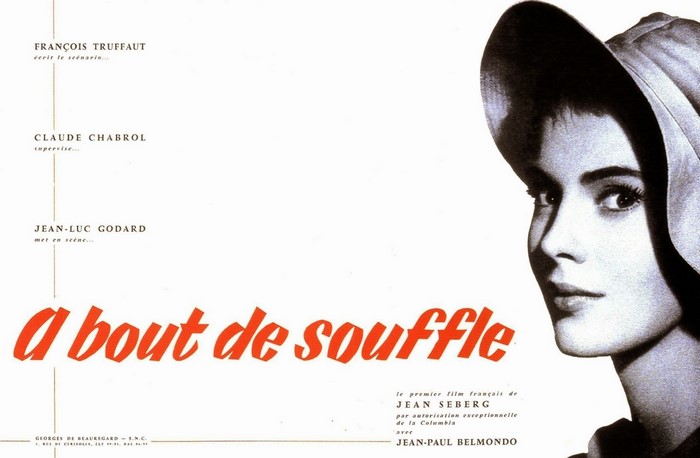 À bout de souffle film poster with Jean Seberg and Jean-Paul Belmondo
