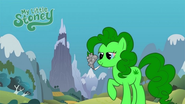My Little Stoney cartoon with a pony smoking cannabis